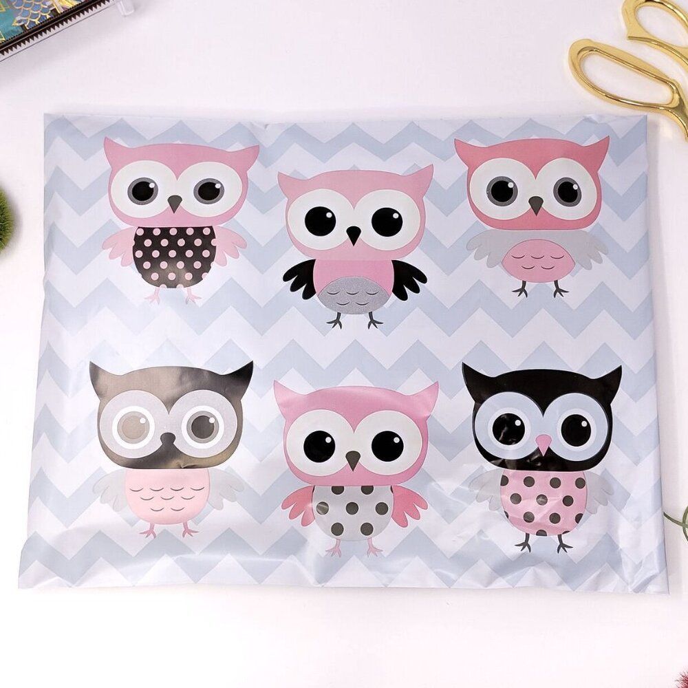 25ct Medium 10 x 13 Owl Poly Mailers